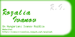 rozalia ivanov business card