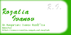 rozalia ivanov business card